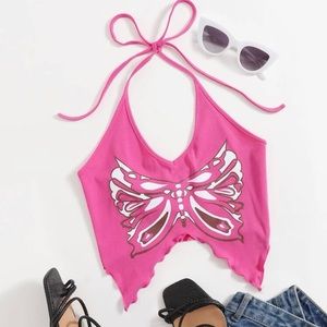 💗 Y2k pink butterfly top 💗